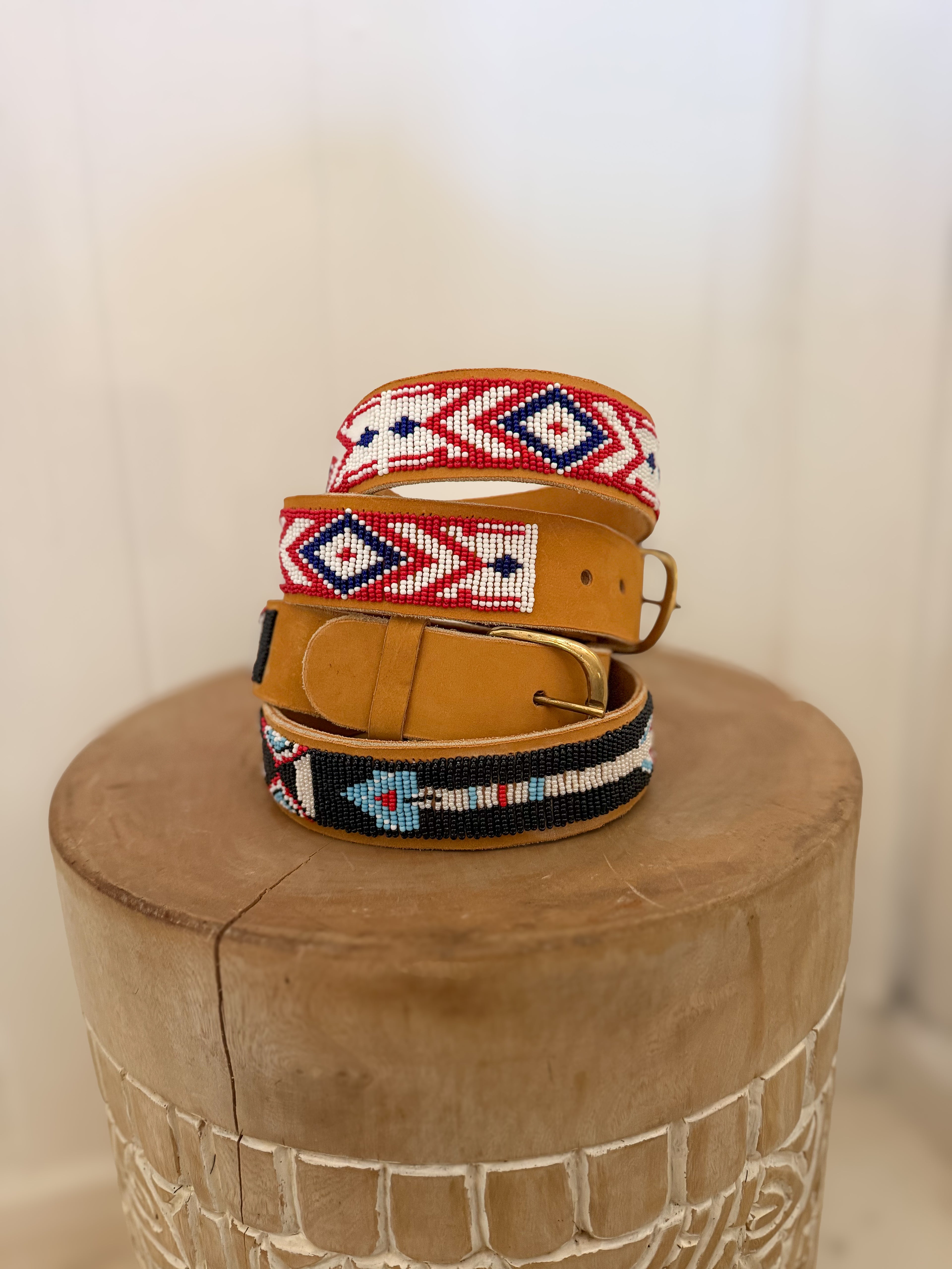 Beaded Pattern Belts